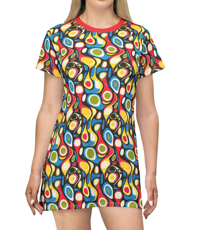 Psychedelic Retro Abstract Women's Tee Dress