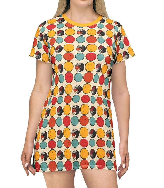 Retro Colorful Dots Women's Tee Dress