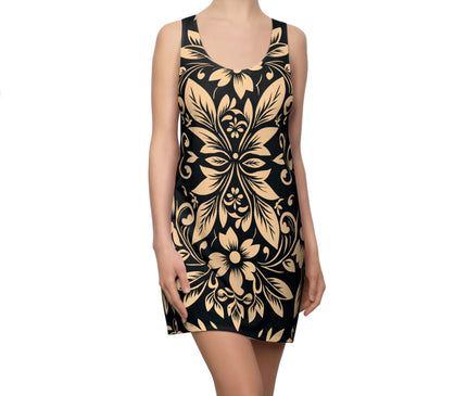 Vintage Floral Print Racerback Dress