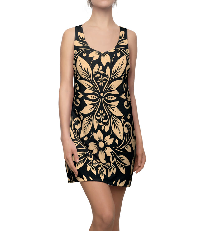 Vintage Floral Print Racerback Dress
