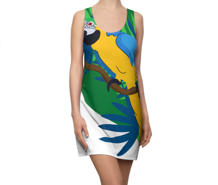 Blue Gold Macaw Racerback Dress