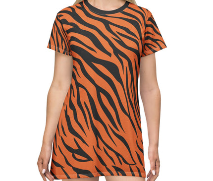 Tiger Print Women's Tee Dress