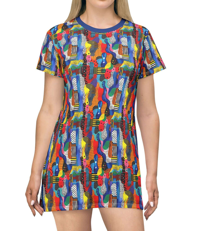 Colorful Abstract Memphis Women's Tee Dress