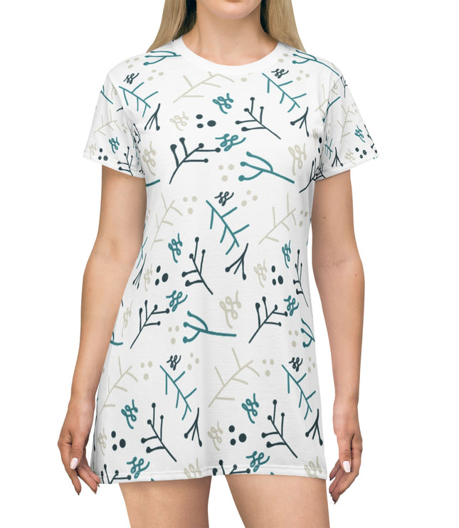 Floral Seamless Print Women's Tee Dress