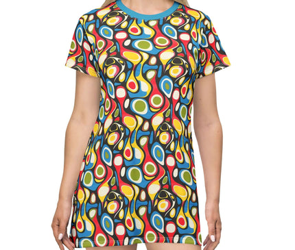 Psychedelic Retro Abstract Women's Tee Dress