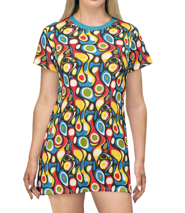 Psychedelic Retro Abstract Women's Tee Dress