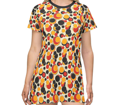 Retro Colorful Polka Dots Women's Tee Dress