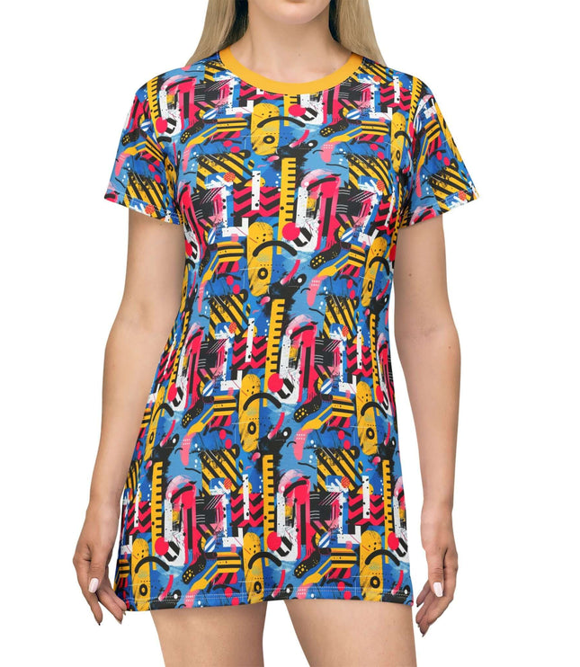 Abstract 80s Memphis Pop Art Women's Tee Dress