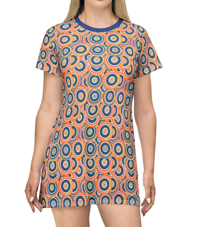 Retro Colorful Circles Women's Tee Dress