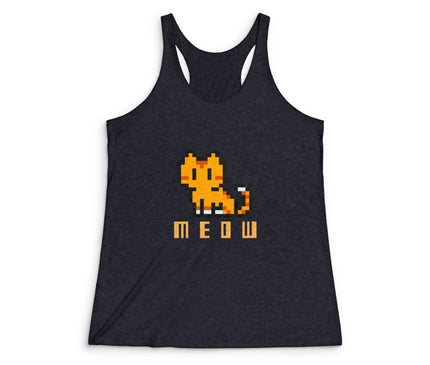 Meow Women's Tri-Blend Racerback Tank