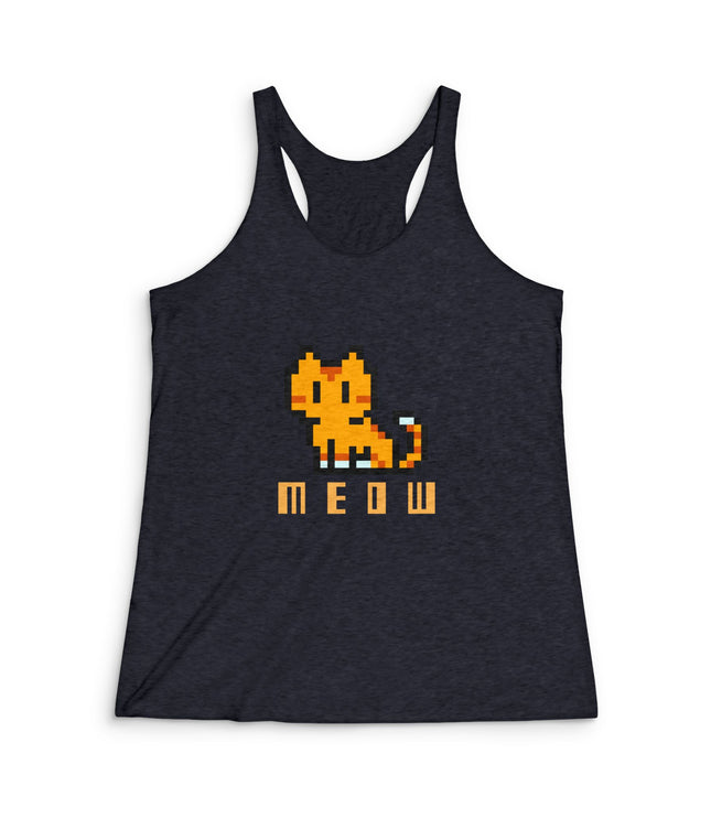 Meow Women's Tri-Blend Racerback Tank