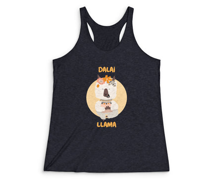 Dalai Llama Women's Tri-Blend Racerback Tank