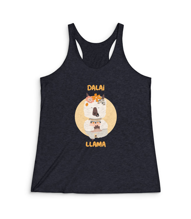 Dalai Llama Women's Tri-Blend Racerback Tank