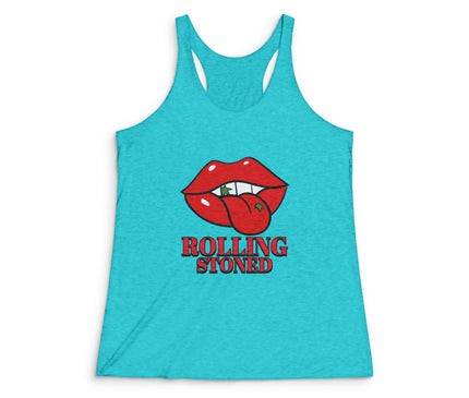 Rolling Stoned Women's Tri-Blend Racerback Tank