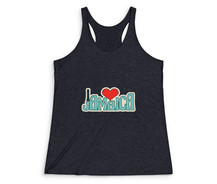 I Love Jamaica Women's Tri-Blend Racerback Tank