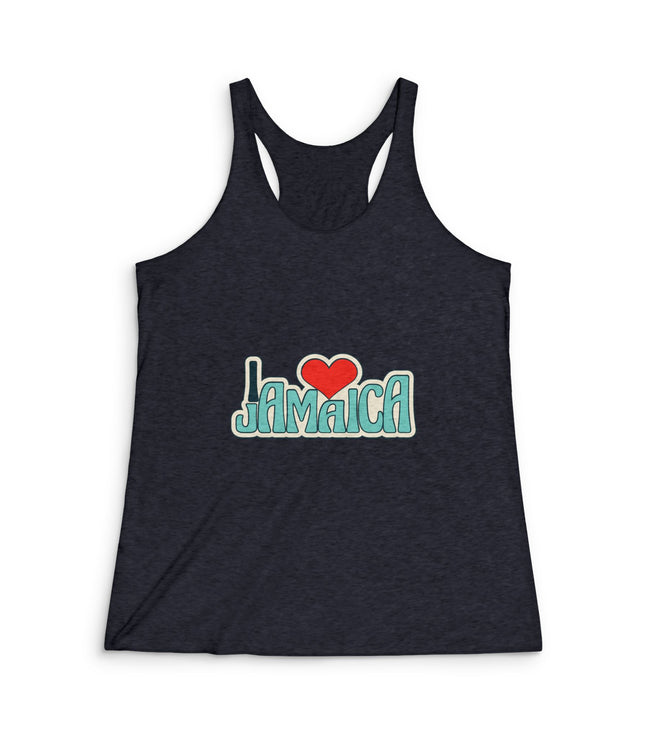 I Love Jamaica Women's Tri-Blend Racerback Tank