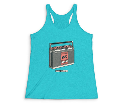 Back To 80's Women's Tri-Blend Racerback Tank