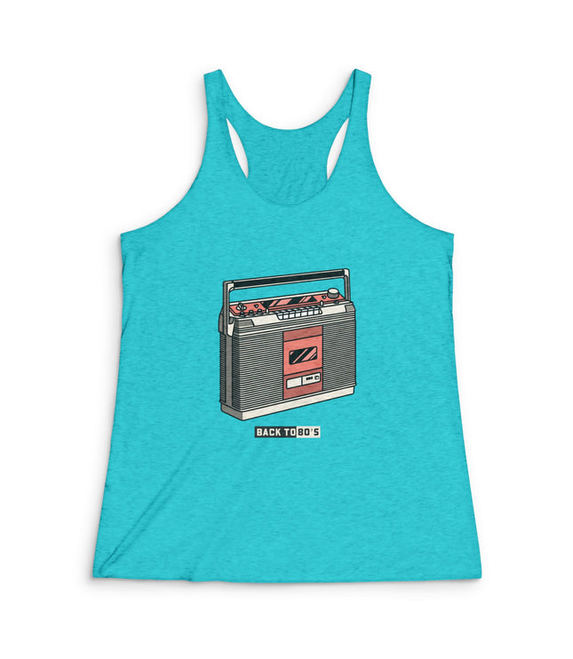 Back To 80's Women's Tri-Blend Racerback Tank