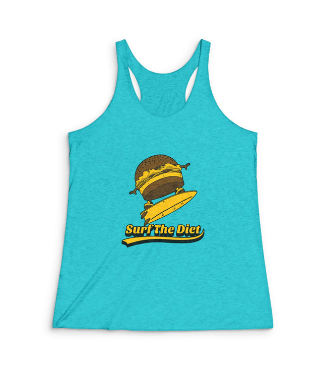 Surf The Diet Women's Tri-Blend Racerback Tank