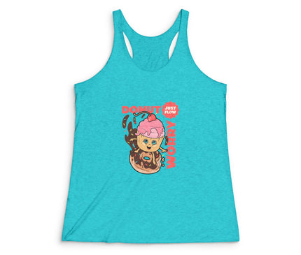 Donut Worry Women's Tri-Blend Racerback Tank