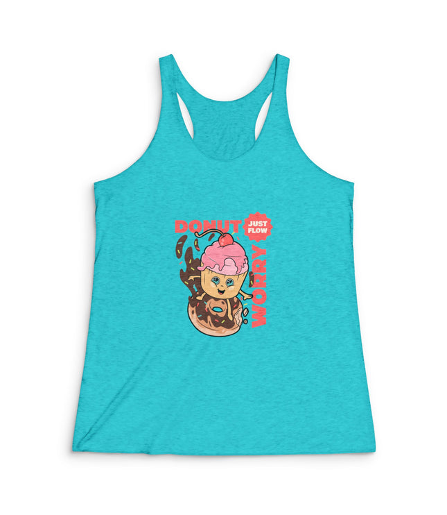 Donut Worry Women's Tri-Blend Racerback Tank