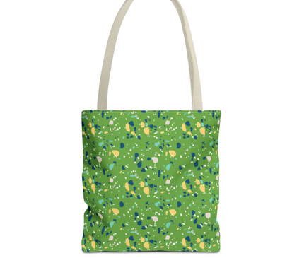 Green Terrazzo Pattern All Over Print Tote Bag