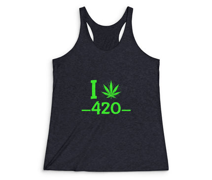 I Love 420 Women's Tri-Blend Racerback Tank