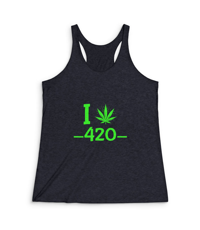 I Love 420 Women's Tri-Blend Racerback Tank