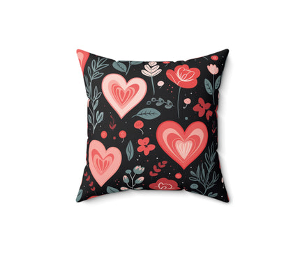 Love Heart Pattern Throw Pillow
