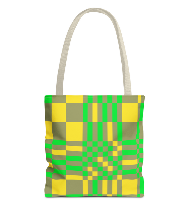 Retro Grid Pattern All Over Print Tote Bag
