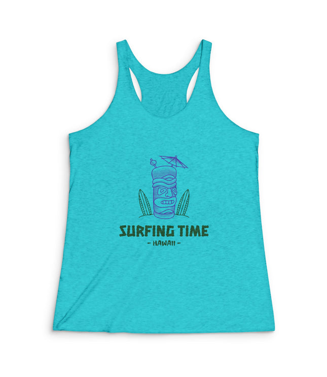 Surfing Time Women's Tri-Blend Racerback Tank