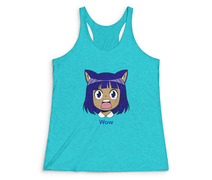 Wow Women's Tri-Blend Racerback Tank