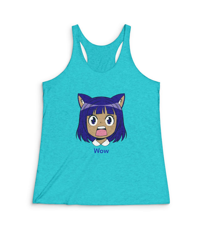 Wow Women's Tri-Blend Racerback Tank